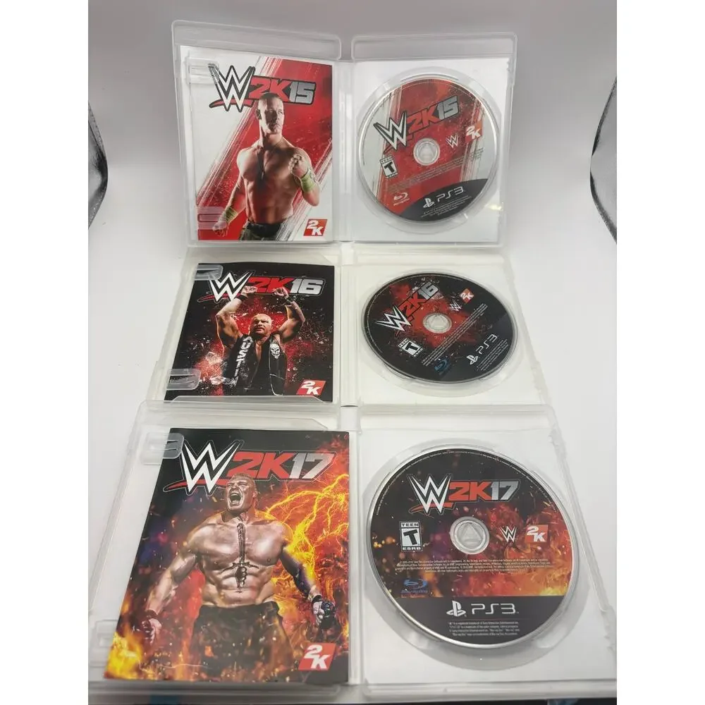 WWE '12 & '13 + WWE 2K14 2K15 2K16 2K17 PS3 6 Game Wrestling Bundle Lot CIB